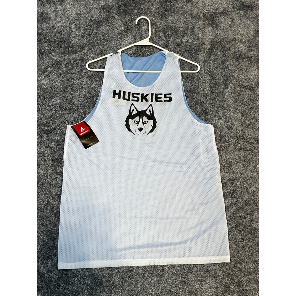 BSN Sports Huskies Reversible Basketball Jersey Mens Medium White Blue BSN1401